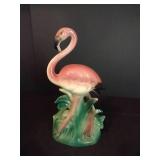 Vintage 1950s Glossy Art Deco Pink Flamingo Planter