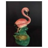 Vintage 1950s Glossy Art Deco Pink Flamingo Planter