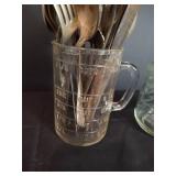 Old Flatware w/ Measuring Jars