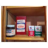 Variety of Old Pantry Tins of Spices, Cr. of Tartar, Hershey