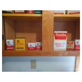Variety of Old Pantry Tins of Spices, Cr. of Tartar, Hershey