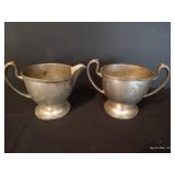 Pewter Candlesticks, Cream & Sugar