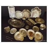 Misc. Silverplate Antique Crumb Catchers, Frog, Tongs, Etc