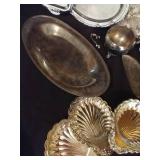 Misc. Silverplate Antique Crumb Catchers, Frog, Tongs, Etc