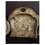 Misc. Silverplate Antique Crumb Catchers, Frog, Tongs, Etc