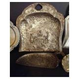 Misc. Silverplate Antique Crumb Catchers, Frog, Tongs, Etc
