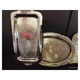 Misc. Silverplate Antique Crumb Catchers, Frog, Tongs, Etc