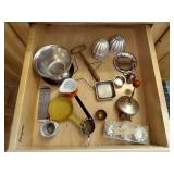 Drawer of Tiny JELLO Molds, Tart Pans, Dipper, Etc
