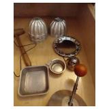 Drawer of Tiny JELLO Molds, Tart Pans, Dipper, Etc