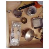 Drawer of Tiny JELLO Molds, Tart Pans, Dipper, Etc
