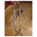 Vintage Slicer Tool, Beaters, Wooden Handle, Cutter  & Pastry Blender
