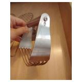 Vintage Slicer Tool, Beaters, Wooden Handle, Cutter  & Pastry Blender