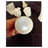 Hobnail Milk Glass & Blown Glass Vases
