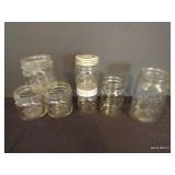 Unique Kerr Jars- Square Shoulders, Yellow Sheen, Antique Lids, Etc