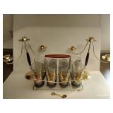 Midcentury Drink Set & Candle Holders