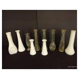 Clear & Milk Glass Vases