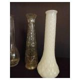 Clear & Milk Glass Vases