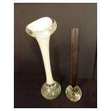 Murano Style Blown Glass Stem Vases
