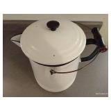 Enamel Cowboy Two Handle Coffee Pot