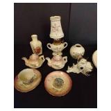 China Platter w/ Cats & Kittens, South Dakota Souvenirs, Tiny Lamp, Etc