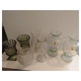 (7) Vases, Including Made in Spain & Green Glass