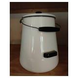 Tall Enamel Cowboy Two Handled Coffee Pot