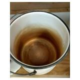 Tall Enamel Cowboy Two Handled Coffee Pot