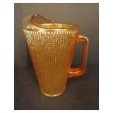 Vintage Jeannette Marigold Tree Bark Carnival Glass Pitcher