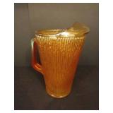 Vintage Jeannette Marigold Tree Bark Carnival Glass Pitcher