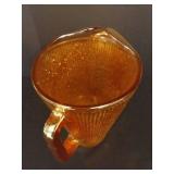 Vintage Jeannette Marigold Tree Bark Carnival Glass Pitcher