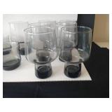 Smokey Glass Footed Glasses & Cups