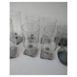Smokey Glass Footed Glasses & Cups
