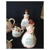 Enesco Mother in the Kitchen Pink Prayer Lady Pieces (10)