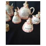 Enesco Mother in the Kitchen Pink Prayer Lady Pieces (10)
