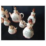 Enesco Mother in the Kitchen Pink Prayer Lady Pieces (10)