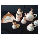 Enesco Mother in the Kitchen Pink Prayer Lady Pieces (10)