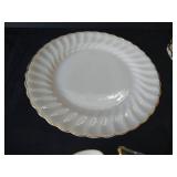 Two Milk Glass Plates, Butterflies & Half Moon Bone Dishes