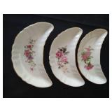 Two Milk Glass Plates, Butterflies & Half Moon Bone Dishes