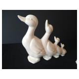 Cute Cottage White Geese Candle Holders & White Ducks