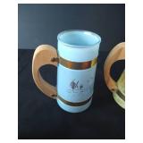 (6) Matching Siesta Ware Colorful Tiki Mugs w/ Frosted Glass