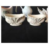 French Provincial Dish, Bird Candle Holders, Swans, Including "Made in Japan" Turkeys
