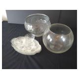 (2) Punch Bowls, Snack Plates & Cups