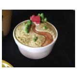 Cottage Core Stoneware Bread Bowl, Apple Containers & Planter