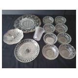 Mixed Glass Plates & Bowls, including Jeannette Glass Berry Bowls, etc.