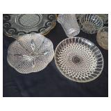 Mixed Glass Plates & Bowls, including Jeannette Glass Berry Bowls, etc.