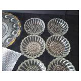 Mixed Glass Plates & Bowls, including Jeannette Glass Berry Bowls, etc.
