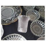 Mixed Glass Plates & Bowls, including Jeannette Glass Berry Bowls, etc.