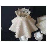 Matching 21" Hobnail Milk Glass Lamps