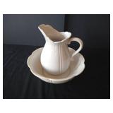 McCoy Light Grey/Blue & White Wash Pitcher & Basin- Beautiful!