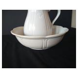 McCoy Light Grey/Blue & White Wash Pitcher & Basin- Beautiful!